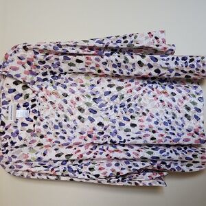 Alfred Dunner 3/4 Sleeve Blouse Watercolor Print Woman's Plus 3x Shirt Top